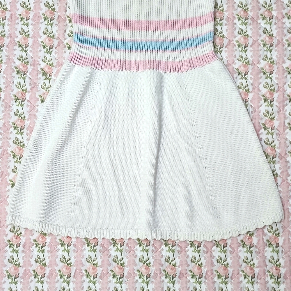 Loveshackfancy ๐ Indiana Knit Sleeveless Dress with Pink Blue Pastel Stripes XS - Picture 13 of 14